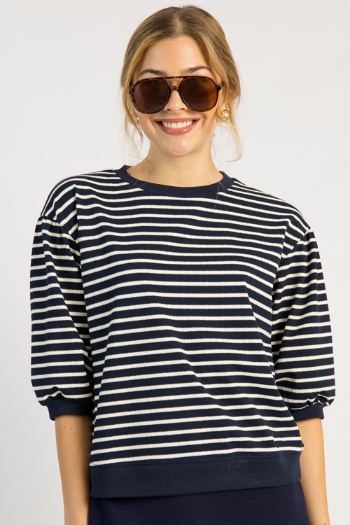 Stripe Pullover Top, Navy/Natural - 0502-37.jpg