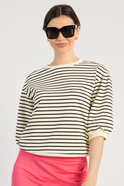 Stripe Pullover Top, Black/Natural - 0502-61.jpg