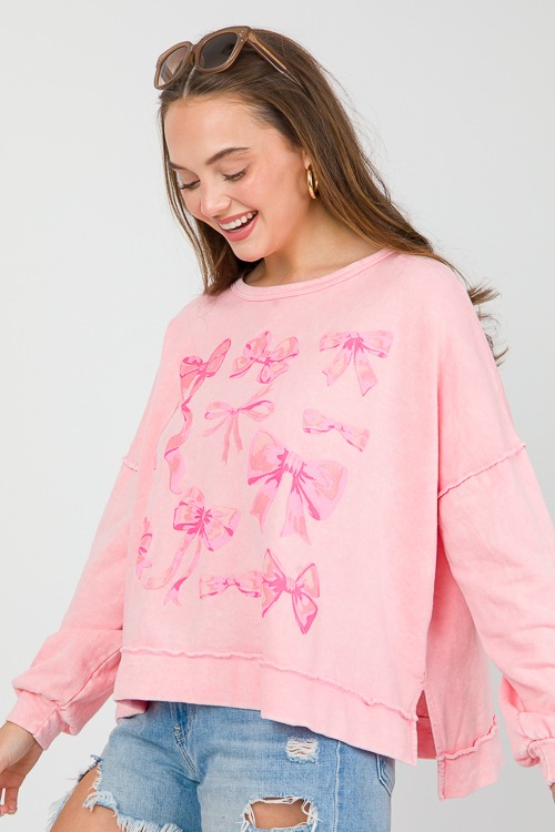 Bow Print Sweatshirt, Pink - 0503-149p.jpg