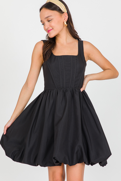 Bustier Bubble Dress, Black