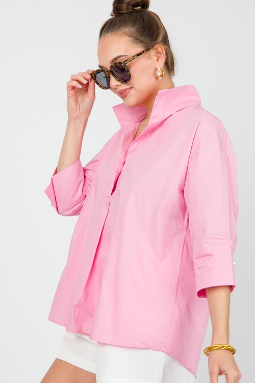 Pearl Button Shirt, Baby Pink