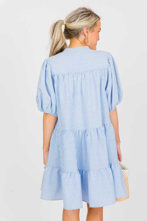 Stripes On Stripes Dress, Blue