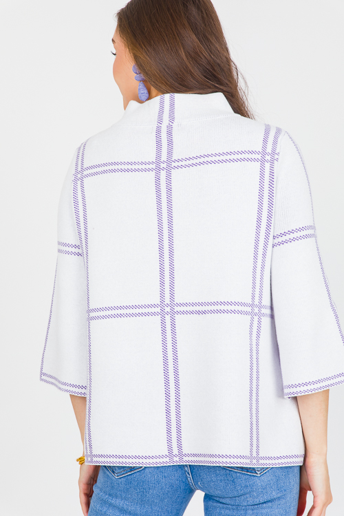 Audrey Sweater, Purple Check