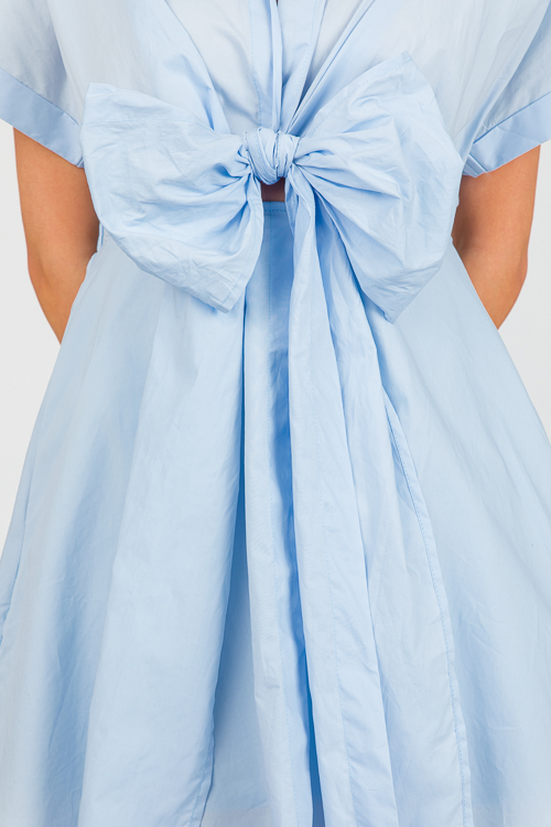 Bow Tie Shirt Dress, Blue