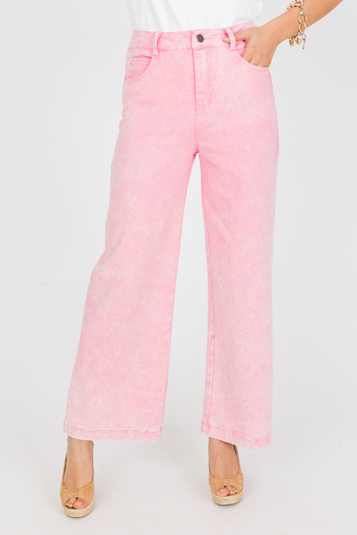 Winnie Wide Leg Jeans, Pink