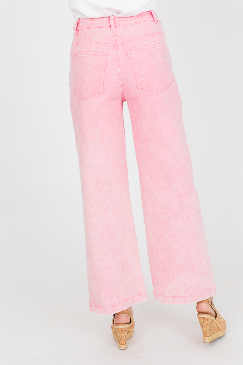 Winnie Wide Leg Jeans, Pink