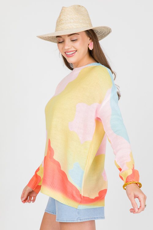 Pastel Abstract Sweater, Pink O