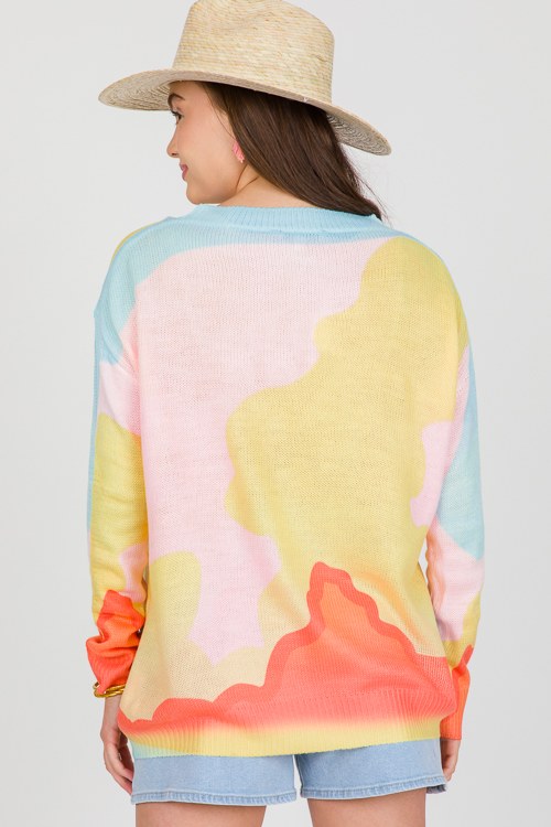 Pastel Abstract Sweater, Pink O