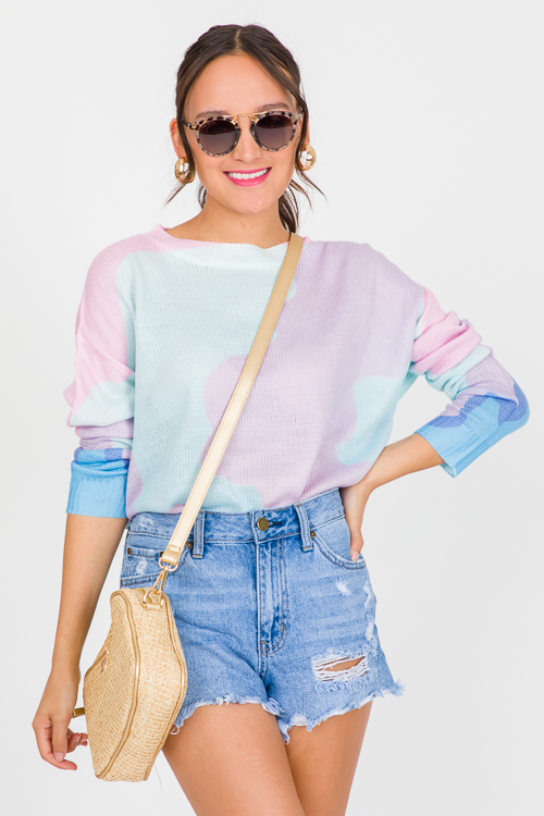 Pastel Abstract Sweater, Lav/Bl