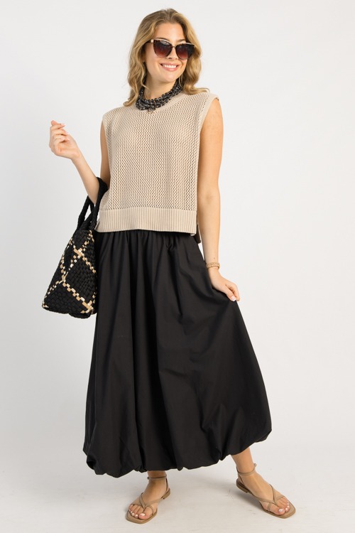 Bubble Hem Maxi Skirt, Black - 0505-137.jpg