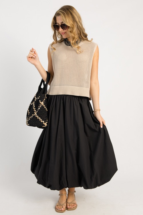 Bubble Hem Maxi Skirt, Black - 0505-178h.jpg