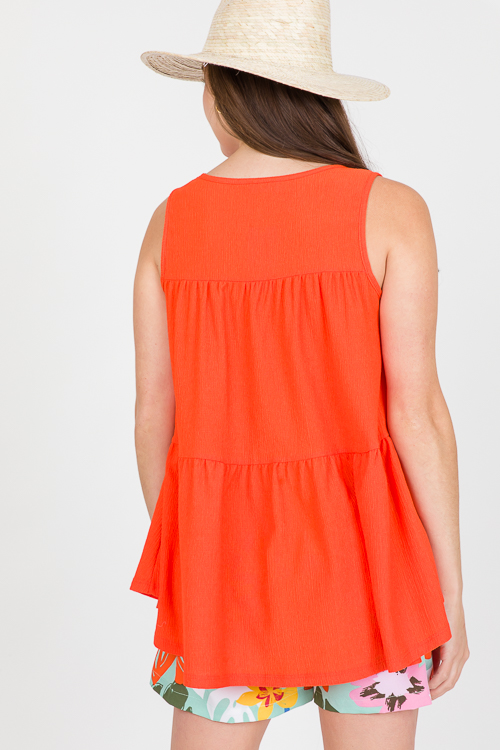 Mila Tiered Tank, Orange