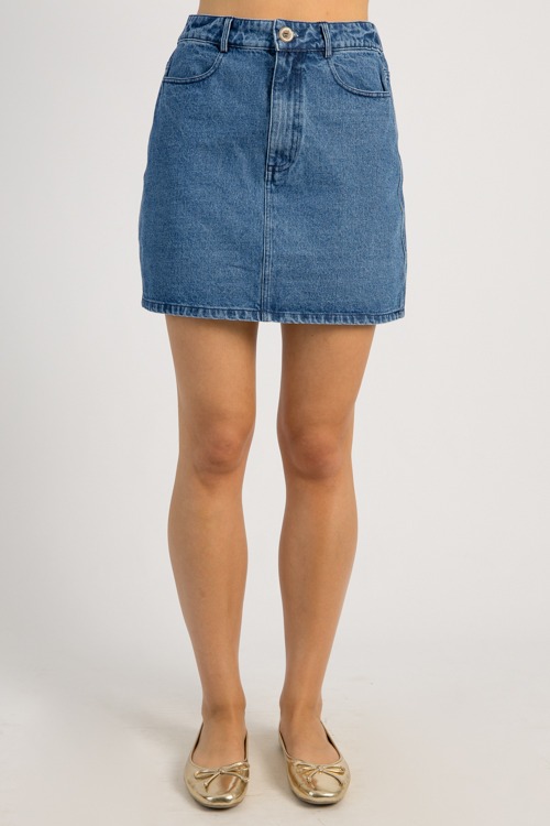 Elastic Waist Denim Mini Skirt - 0505-58p.jpg