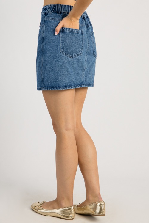 Elastic Waist Denim Mini Skirt - 0505-59h.jpg