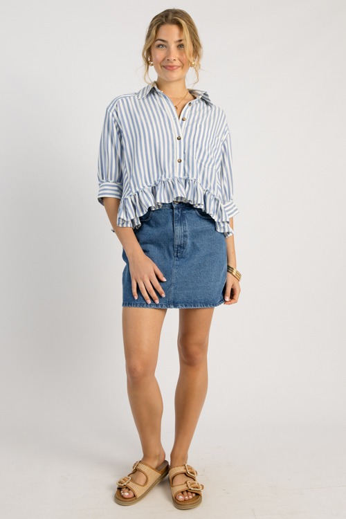 Elastic Waist Denim Mini Skirt - 0505-82.jpg