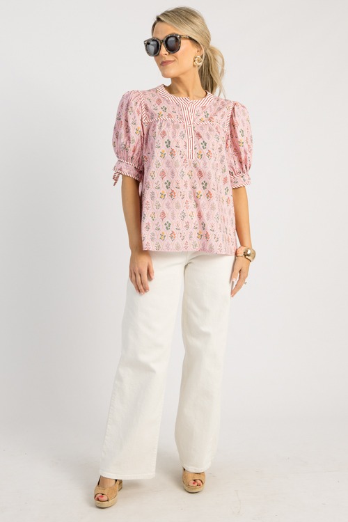 Floral Stripe Trim Top, Pink - 0506-122.jpg
