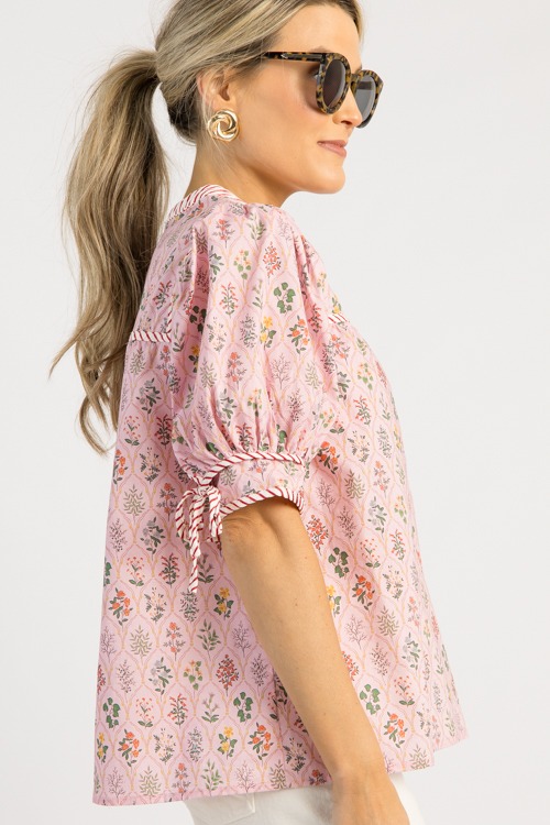 Floral Stripe Trim Top, Pink - 0506-124.jpg