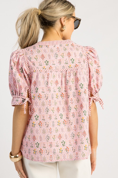 Floral Stripe Trim Top, Pink - 0506-125.jpg