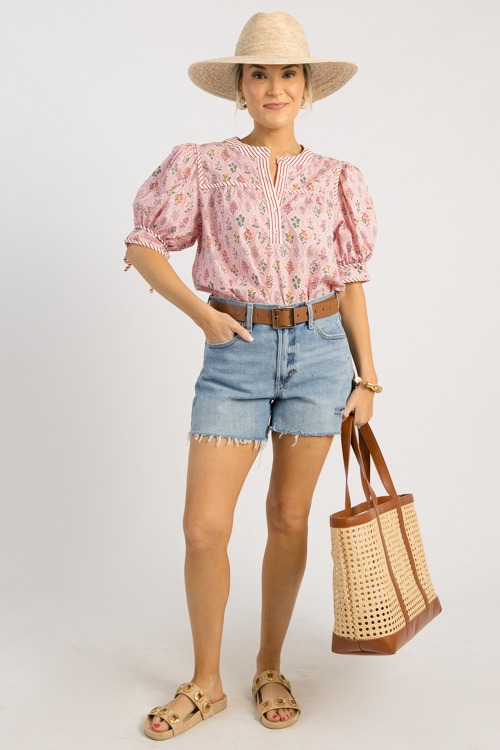 Floral Stripe Trim Top, Pink - 0506-128.jpg
