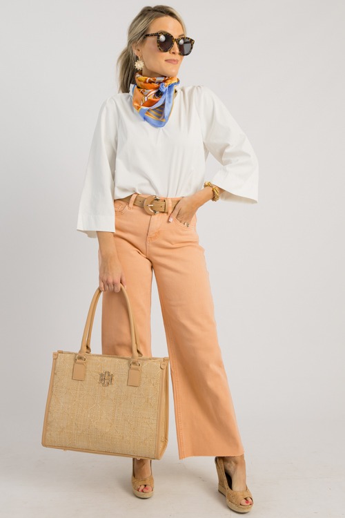 Olivia Wide Leg Jeans, Peach
