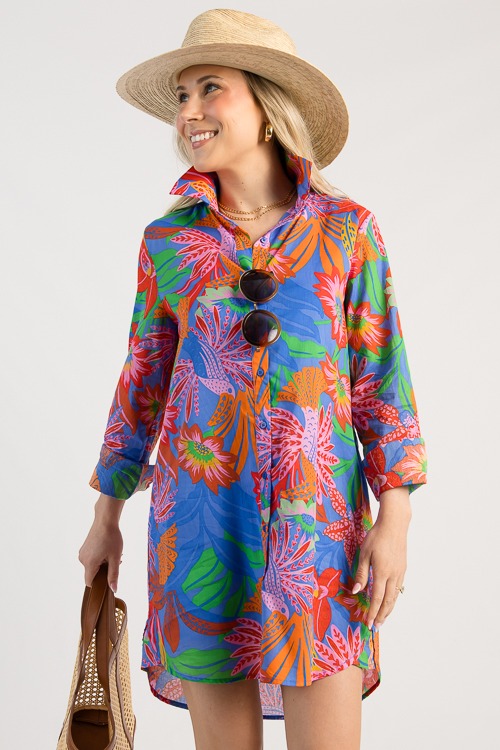 Floral Shirt Dress, Blue Pink - 0507-114.jpg