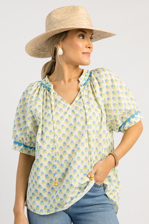 Scallop Trim Floral Top, Blue - 0507-41.jpg
