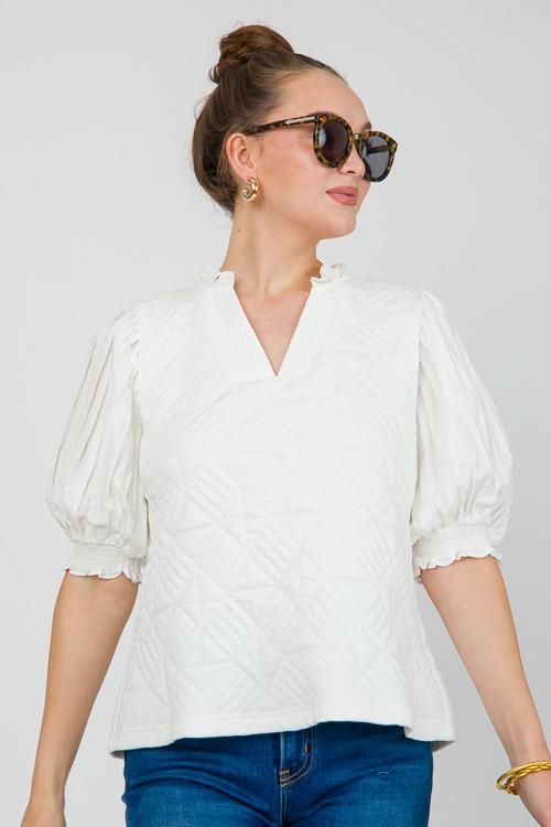 Quilted Pleat Sleeve Top, OffWh - 0507-86.jpg