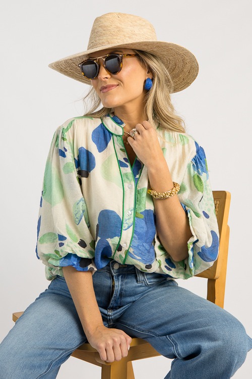 Piper Printed Blouse, Green