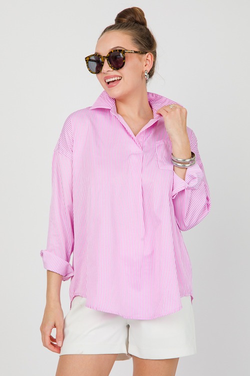Center Pleat Shirt, Pink Stripe - 0508-103.jpg