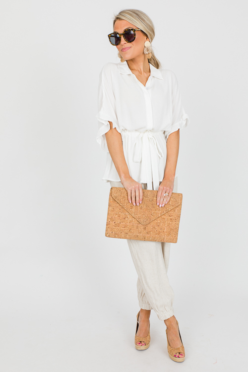 Linen Joggers, Oatmeal