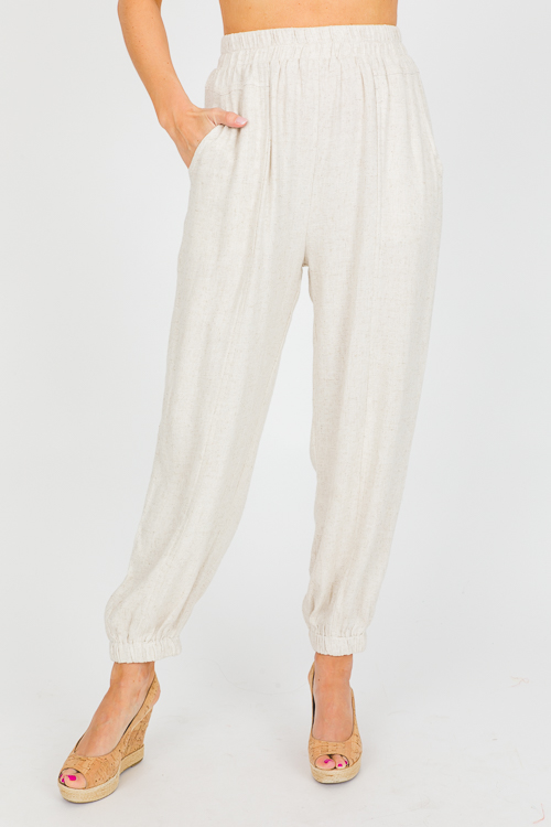 Linen Joggers, Oatmeal