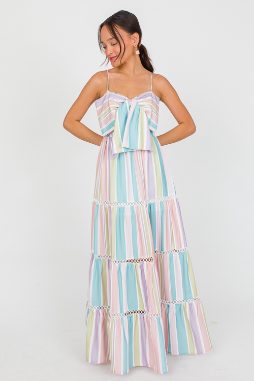 Bow Down Stripe Maxi, Multi