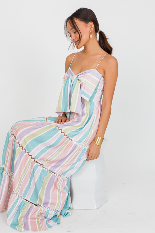 Bow Down Stripe Maxi, Multi