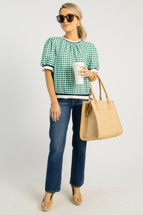Textured Check Knit Top, Mint - 0508-131p.jpg