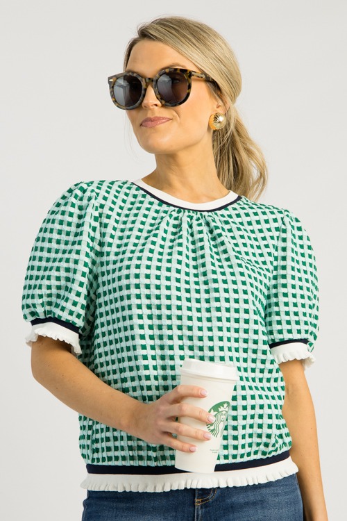 Textured Check Knit Top, Mint - 0508-134.jpg