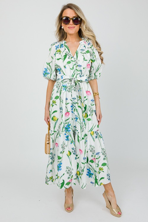 Clove Garden Midi, White Pink - New Arrivals - The Blue Door Boutique