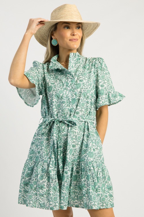 Mindy Floral Dress, Green