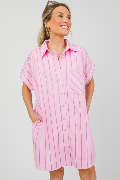 Ribbon Stripe Shirt Dress, Pink - 0508-61.jpg