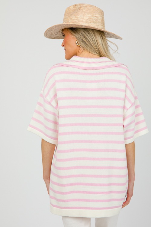 Short Sleeve Sweater, Pink Stri - 0508-73.jpg