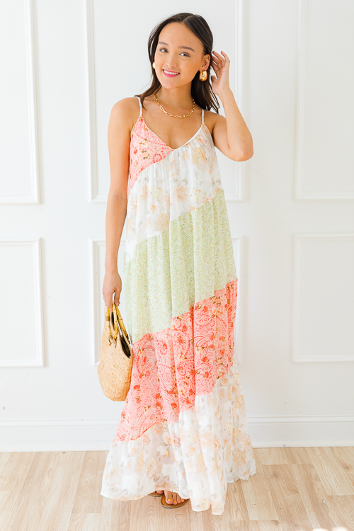 Printed Colorblock Maxi, Multi