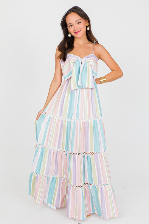 Bow Down Stripe Maxi, Multi