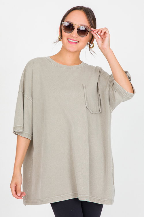Plus Charcoal Mineral Washed Tee main image 1