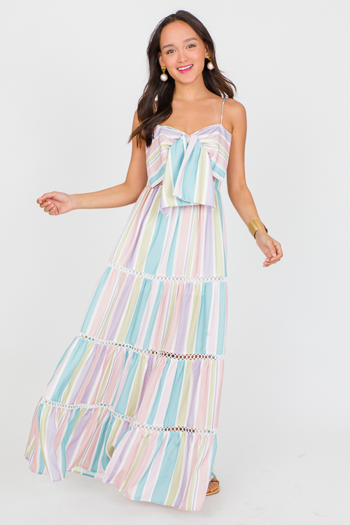 Bow Down Stripe Maxi, Multi