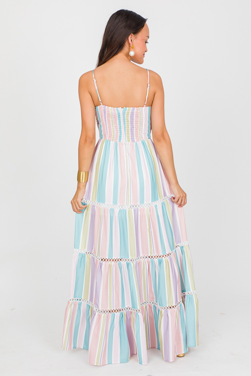 Bow Down Stripe Maxi, Multi