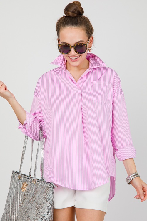 Center Pleat Shirt, Pink Stripe - 0508-98h.jpg