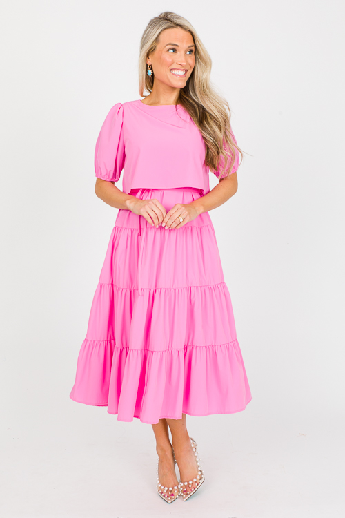 Overlay Tie Belt Midi, Pink