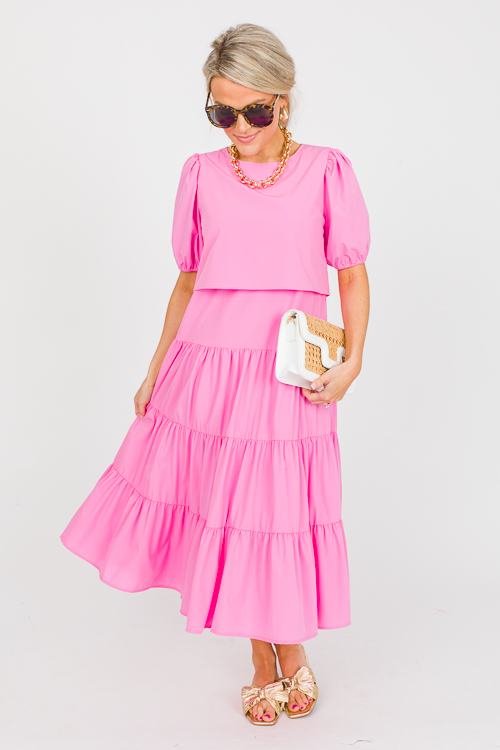 Overlay Tie Belt Midi, Pink