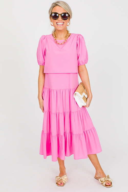 Overlay Tie Belt Midi, Pink