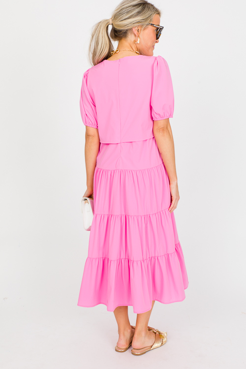 Overlay Tie Belt Midi, Pink