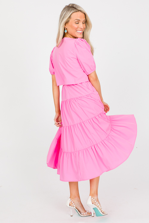 Overlay Tie Belt Midi, Pink